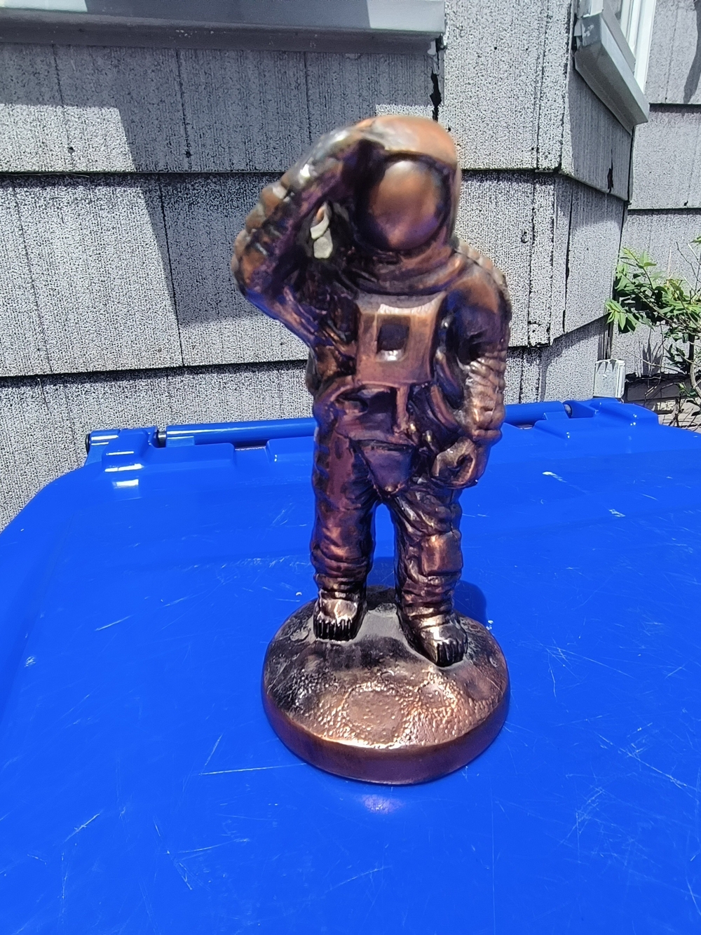 Bronze-Colored Astronaut Sculpture - Home Art Decor Metal 7 1/4 Tall